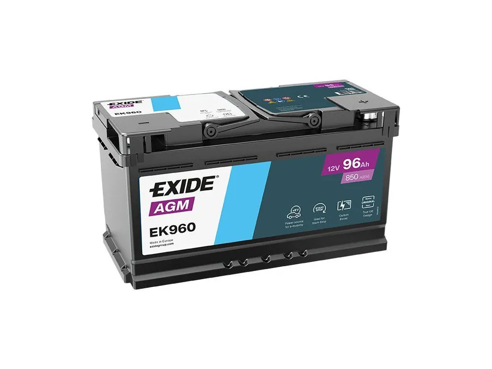 Tovární Cena Autobaterie Exide Start-Stop AGM 12V 96Ah 850A EK960