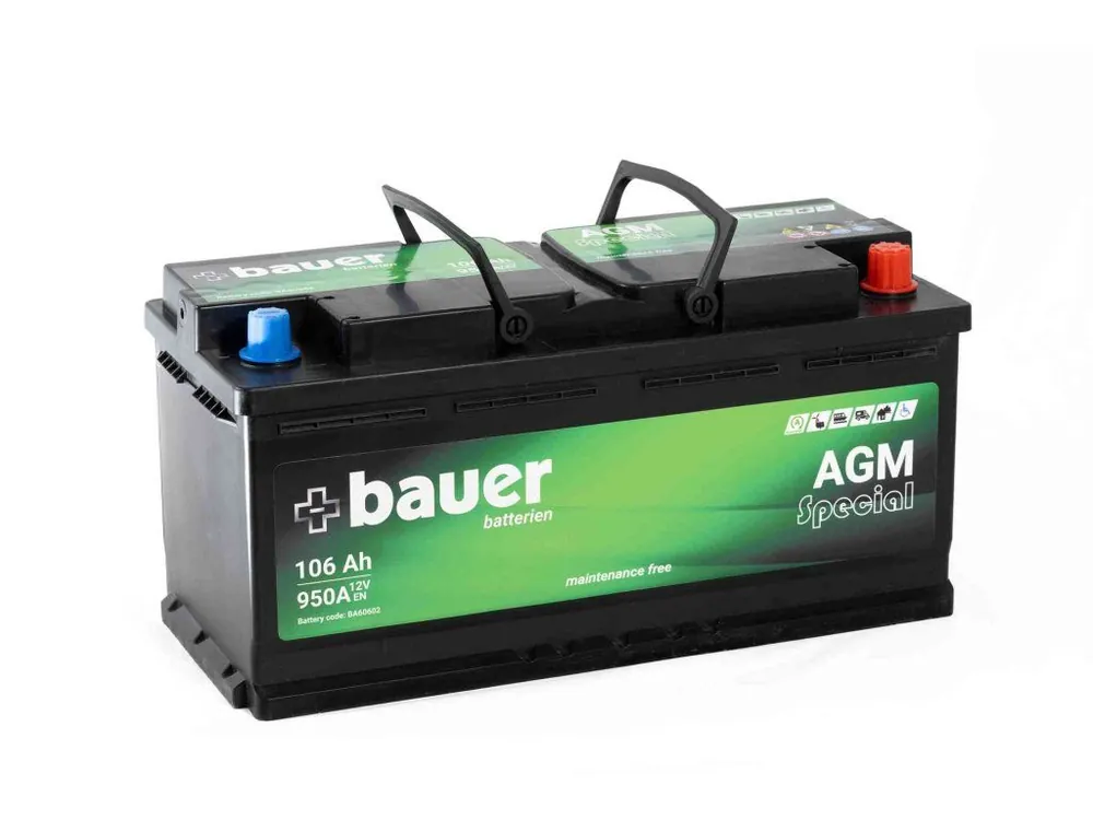 Nejprodávanější Autobaterie Bauer AGM 12V 106Ah 950A BA 60602