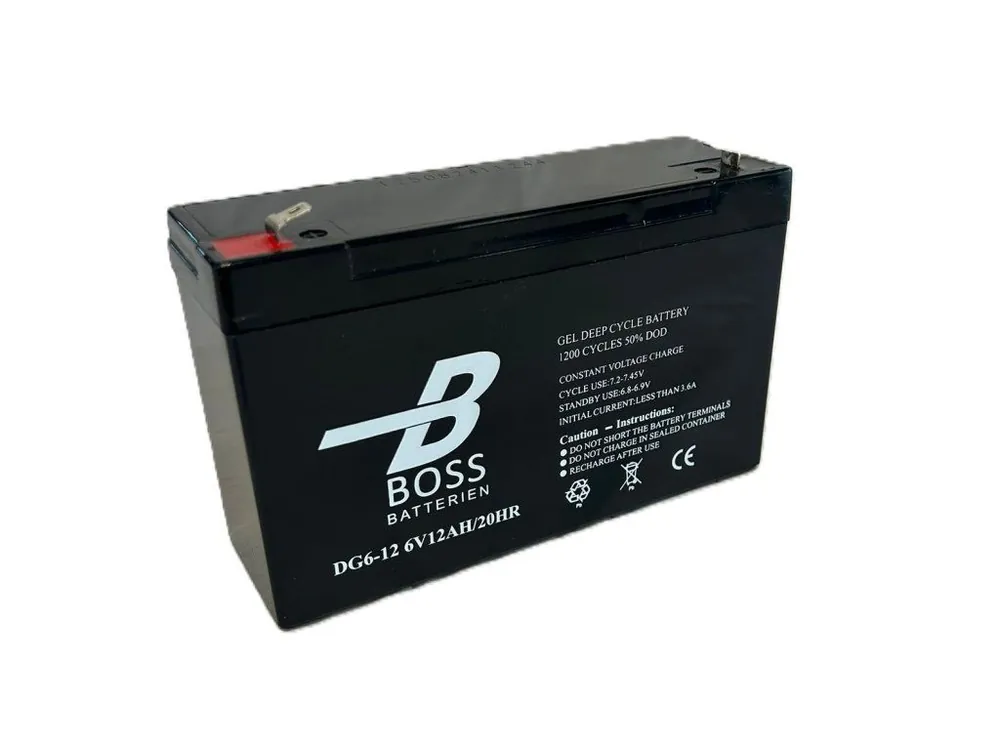 Baterie Boss DEEP Cycle Gel 6V 12Ah DG6-12 Rychlé Dodání