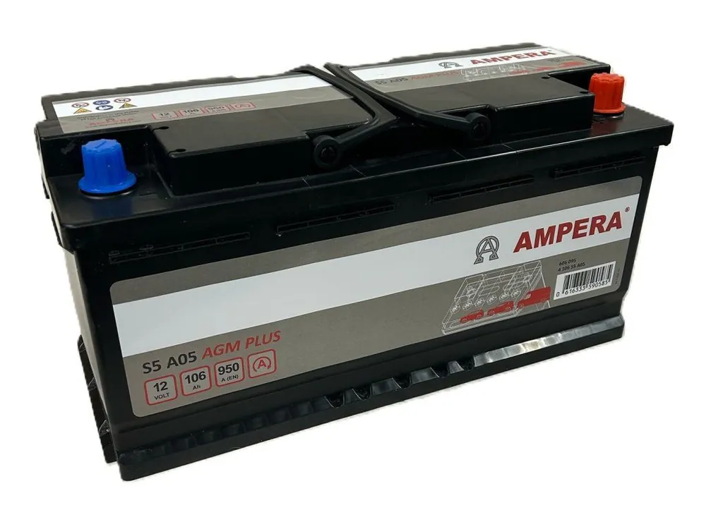 Autobaterie Ampera AGM 12V 106Ah 950A S5A05 Doprava Zdarma