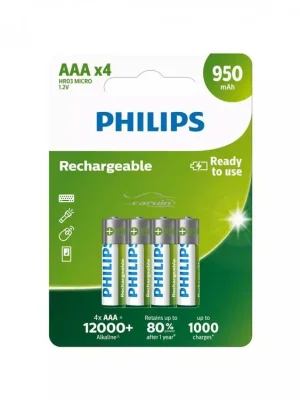 Nabíjecí baterie AAA LR03 950mAh 4ks | PHILIPS Top Prodej