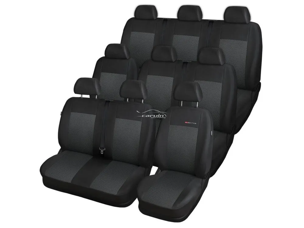 Autopotahy FORD TRANSIT VII, 9 míst, DĚLENÁ ZADNÍ OPĚRADLA, od r. 2014, černé Výhodná Nabídka