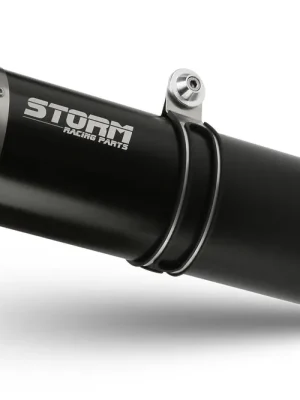 Značkový Koncovka výfuku STORM OVAL E.006.LX1B Černá ocel