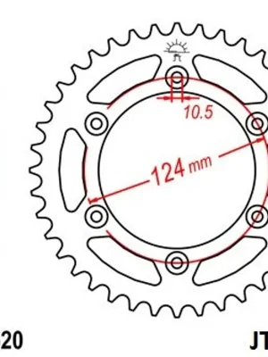 Výprodej Hliníková řetězová rozeta JT JTA 735-40BLK 40 zubů, 520 černá