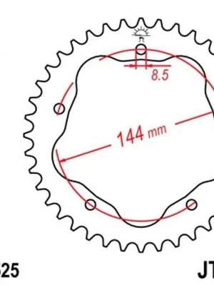 Must-Have Hliníková řetězová rozeta JT JTA 752-38BLK 38 zubů, 525 černá