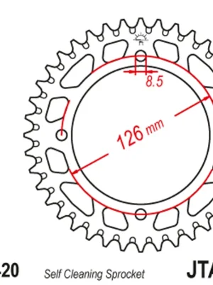 Víkendová Akce Hliníková řetězová rozeta JT JTA 1465-46BLK 46 zubů, 420 černá